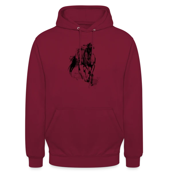 Cheval Galop Aquarelle sur Sweat-shirt à capuche unisexe