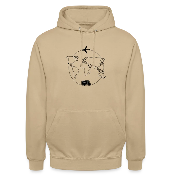 Voyage Autour du Monde sur Sweat-shirt à capuche unisexe