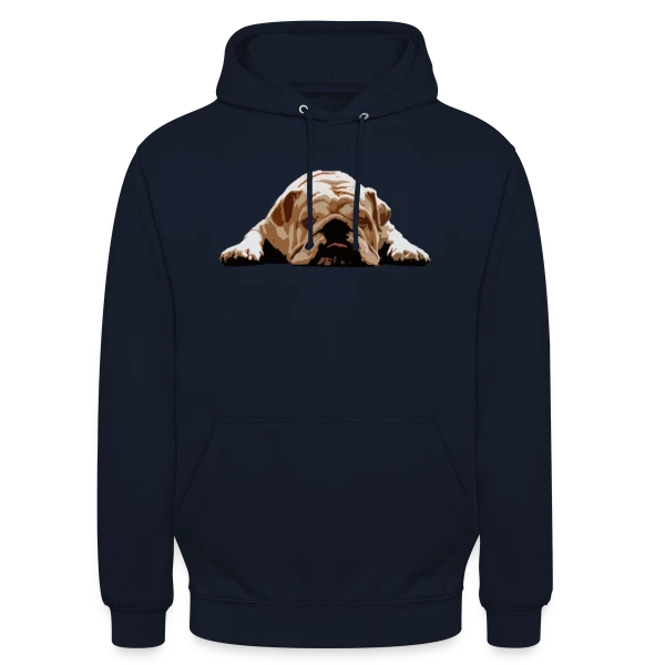Bulldog Anglais Humour sur Sweat-shirt à capuche unisexe