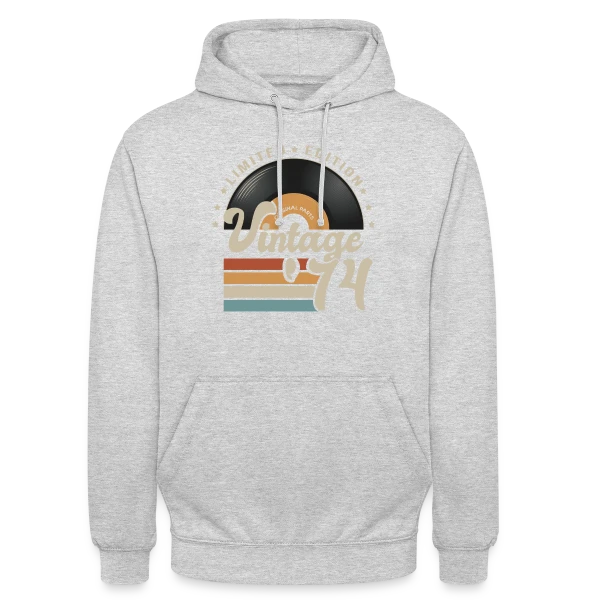Vinyle Vintage 1974 – Anniversaire 49 ans sur Sweat-shirt à capuche unisexe