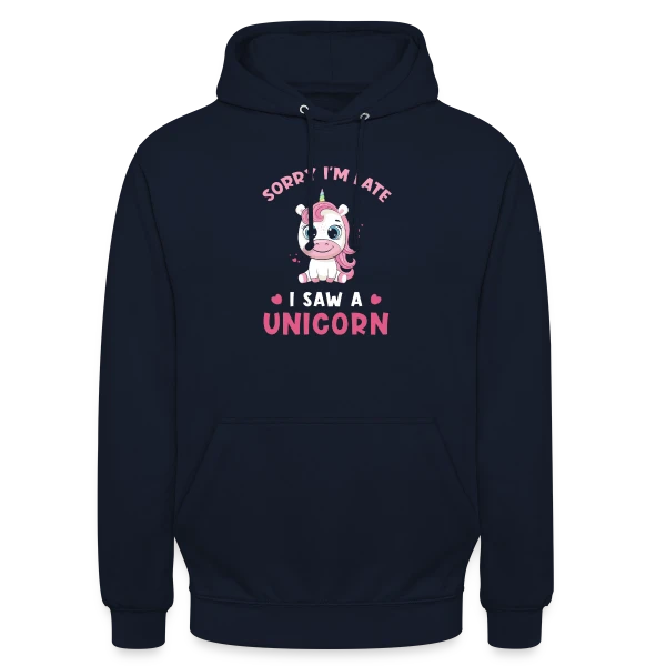Licorne Mignonne en Retard sur Sweat-shirt à capuche unisexe
