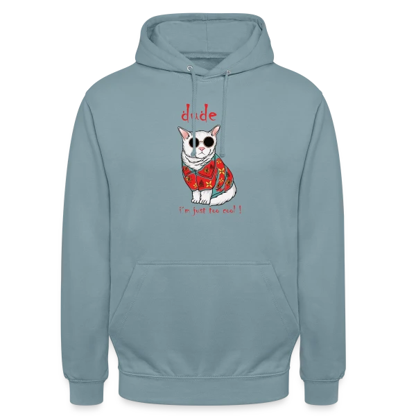 Chat Cool Hawaïen sur Sweat-shirt à capuche unisexe
