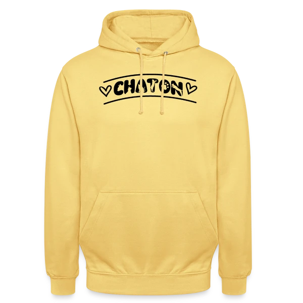 Typographie Chaton Amour sur Sweat-shirt à capuche unisexe