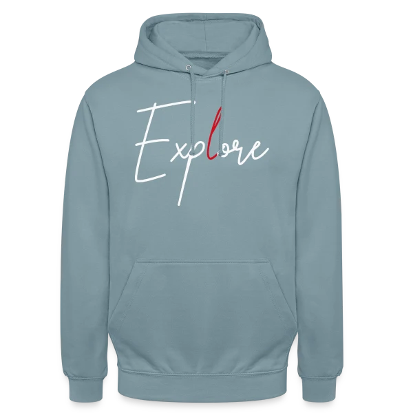 Exploration Élégante Rouge sur Sweat-shirt à capuche unisexe
