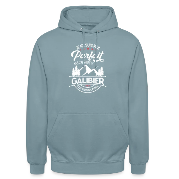 Ascension du Galibier : Presque Parfait, J'ai Grimpé le Galibier ! sur Sweat-shirt à capuche unisexe
