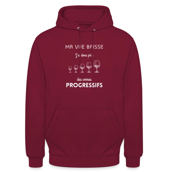 Humour Vin Drôle sur Sweat-shirt à capuche unisexe