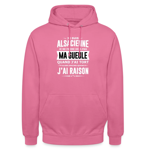 Alsacienne Je Ferme Pas Ma Gueule sur Sweat-shirt à capuche unisexe