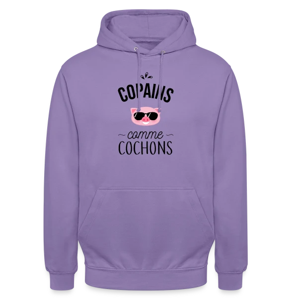 Copains comme Cochons - Duo d'Amis sur Sweat-shirt à capuche unisexe