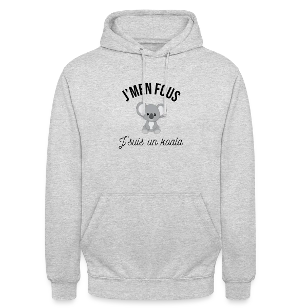 "J'm'en Fous, J'suis un Koala" - Humour Décontracté sur Sweat-shirt à capuche unisexe
