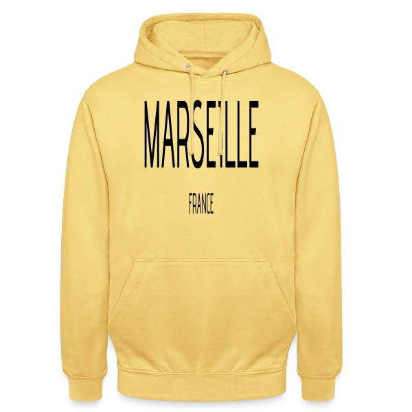 Marseille France Typographie sur Sweat-shirt à capuche unisexe