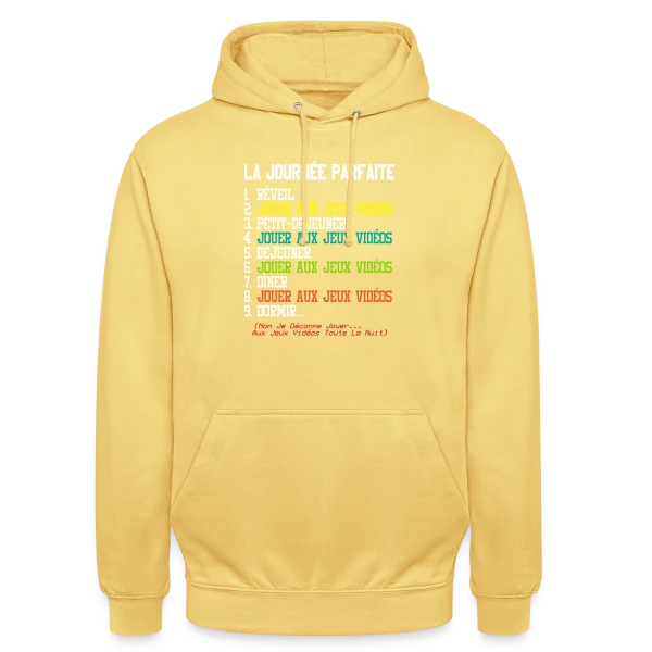 'La Journée Parfaite du Gamer' - Humour Geek sur Sweat-shirt à capuche unisexe