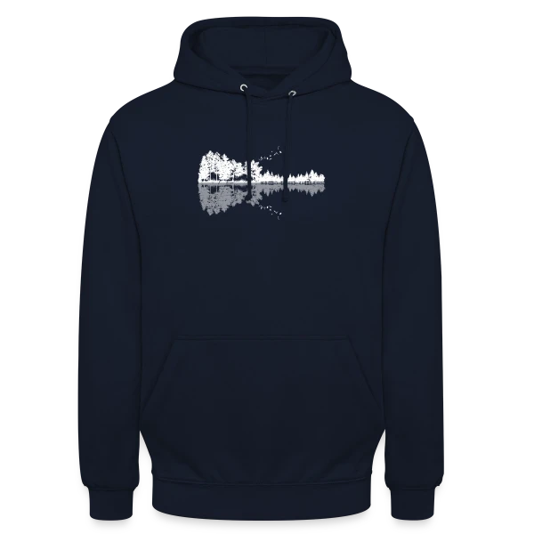 Guitare Nature Silhouette : Mélodie Forestière et Animale sur Sweat-shirt à capuche unisexe