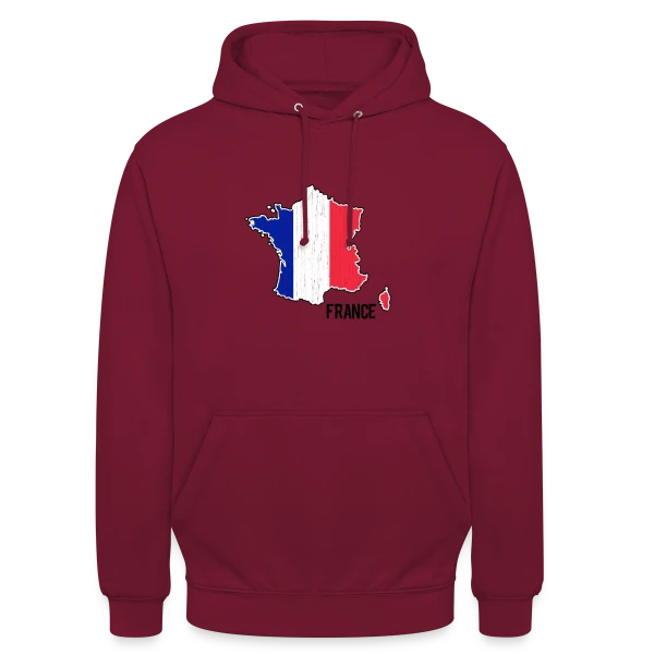 France Tricolore Stylisée sur Sweat-shirt à capuche unisexe