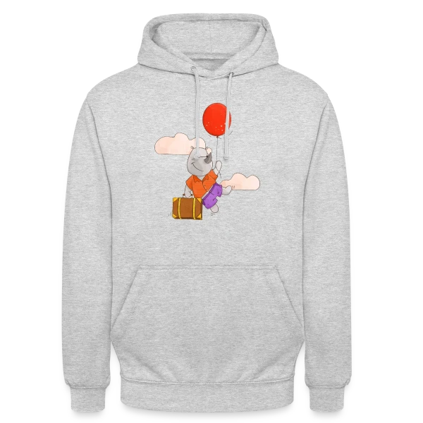 Rhinocéros Volant Ballon sur Sweat-shirt à capuche unisexe