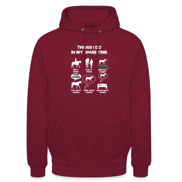 Mes Passions : Écran et Chevaux sur Sweat-shirt à capuche unisexe