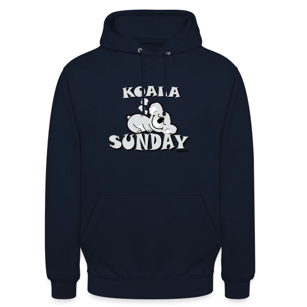 Koala du Dimanche, Smiley Fatigué sur Sweat-shirt à capuche unisexe