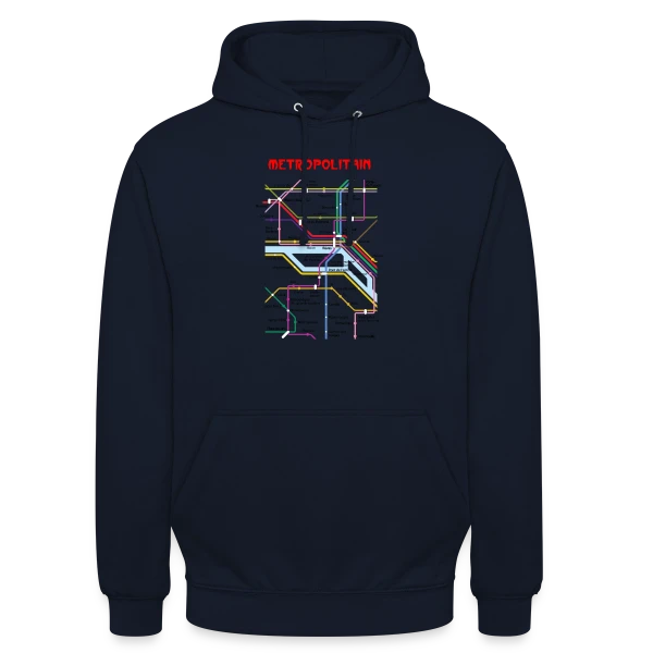Métro Parisien Poétique sur Sweat-shirt à capuche unisexe