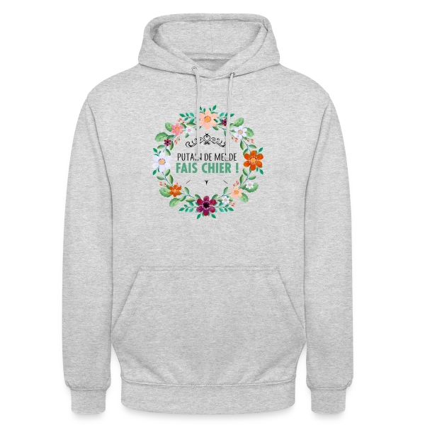 Coup de Gueule Fleuri sur Sweat-shirt à capuche unisexe