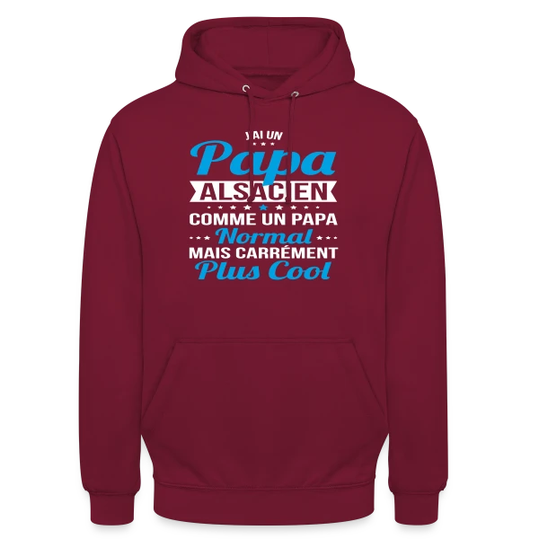 Papa Alsacien Plus Cool sur Sweat-shirt à capuche unisexe