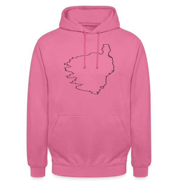 Contour Carte Corse sur Sweat-shirt à capuche unisexe