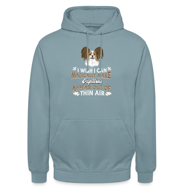 Chien Papillon Magique sur Sweat-shirt à capuche unisexe