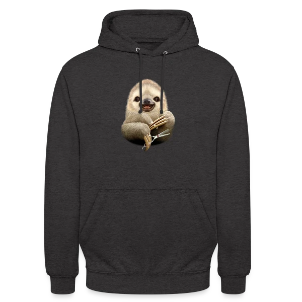 Paresseux Barbier : La Précision Lente sur Sweat-shirt à capuche unisexe
