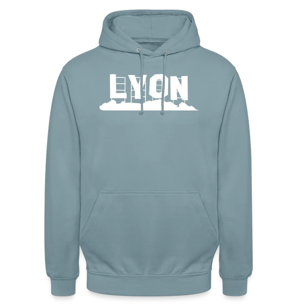 Lyon Texte Blanc Classique sur Sweat-shirt à capuche unisexe