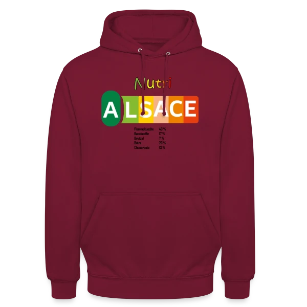 Nutri-Score Alsace Gourmand sur Sweat-shirt à capuche unisexe