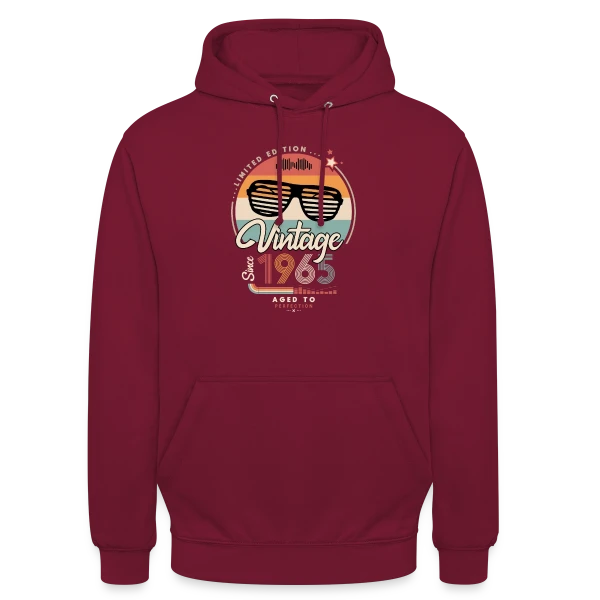 Vintage Depuis 1965 : L'Année de Votre Légende sur Sweat-shirt à capuche unisexe