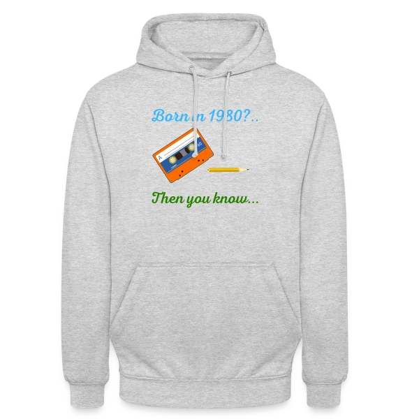 Né en 1980 Cassette sur Sweat-shirt à capuche unisexe