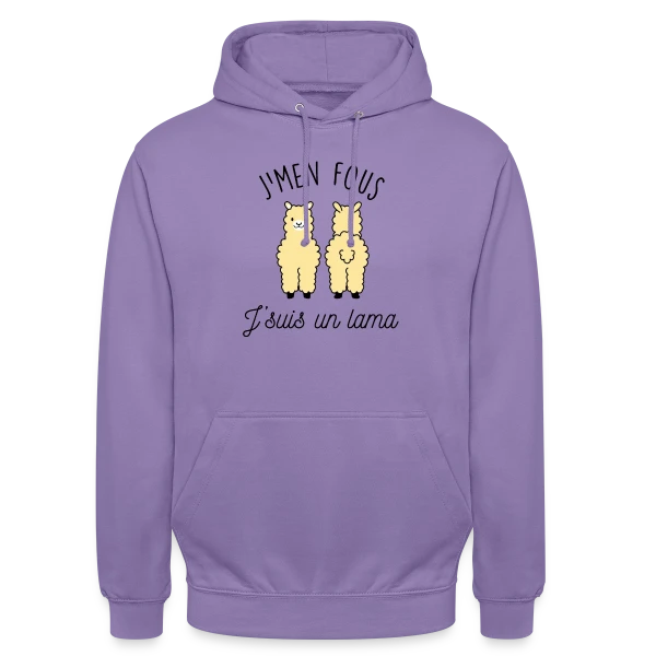 "J'men fous j'suis un lama" - Humour Décalé sur Sweat-shirt à capuche unisexe