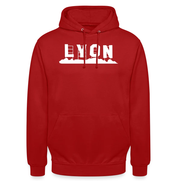 Lyon Minimaliste Blanc sur Sweat-shirt à capuche unisexe