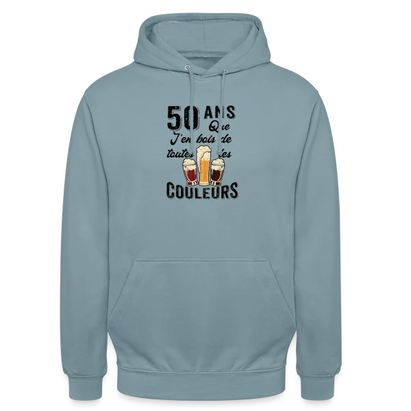 50 Ans Toutes les Couleurs de Bière sur Sweat-shirt à capuche unisexe
