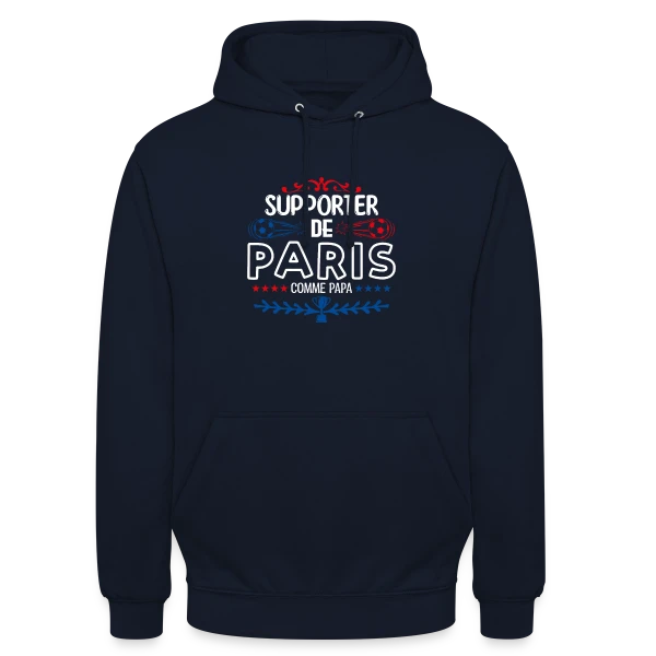 Supporter Football Parisien sur Sweat-shirt à capuche unisexe