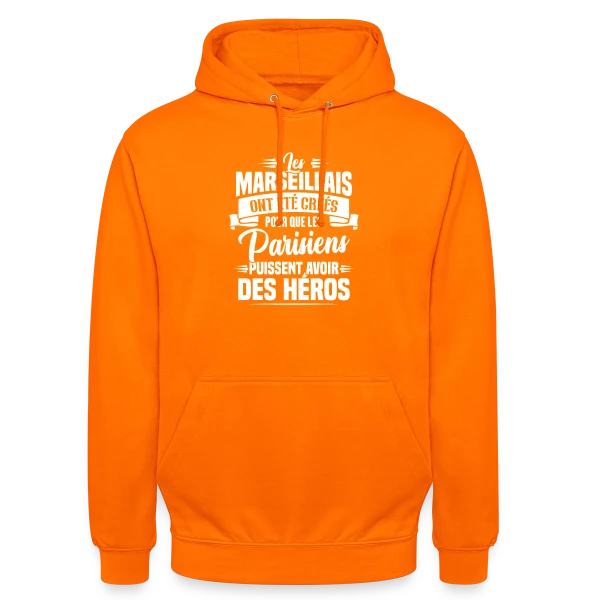 Rivalité Marseille-Paris Humour sur Sweat-shirt à capuche unisexe