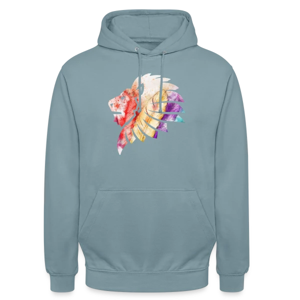 Lion Plumes Aquarelle sur Sweat-shirt à capuche unisexe