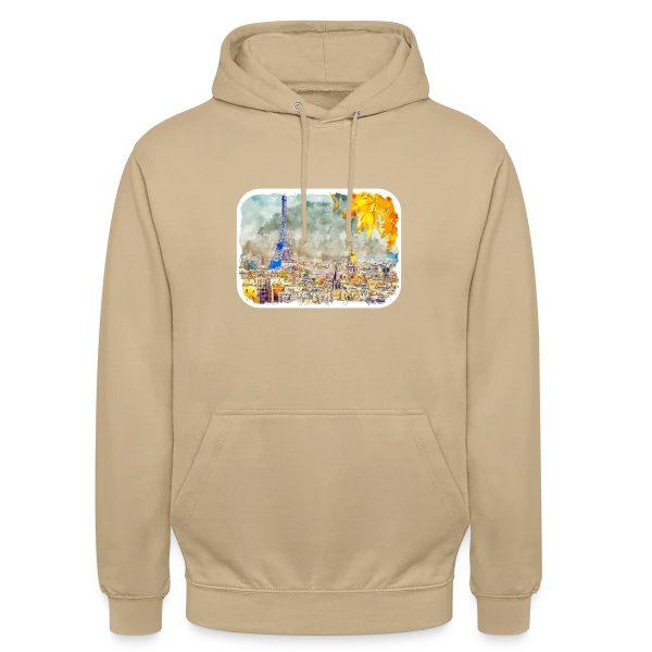 Paris Aquarelle Automnale sur Sweat-shirt à capuche unisexe