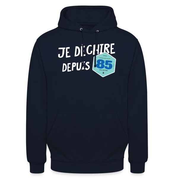 Je déchire depuis 85 - Style Vignette Auto Rétro Vintage sur Sweat-shirt à capuche unisexe