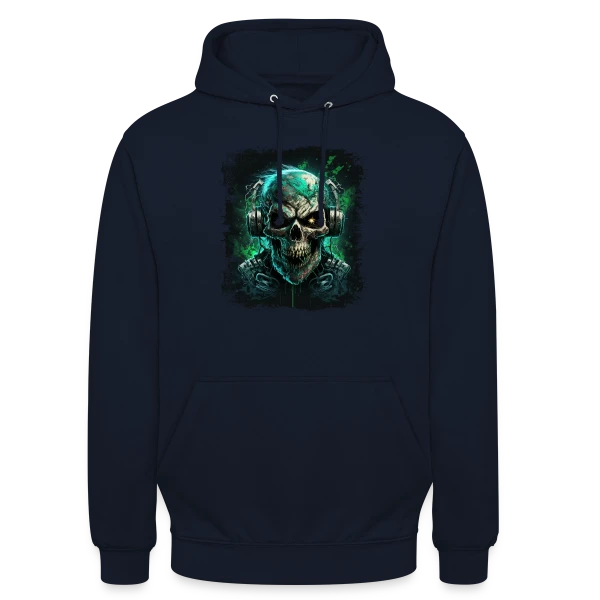 Zombie Métalleux au Casque Audio sur Sweat-shirt à capuche unisexe