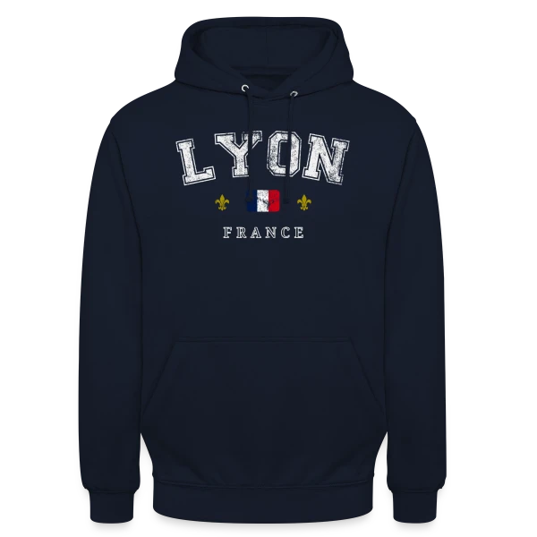 Lyon France Vintage sur Sweat-shirt à capuche unisexe