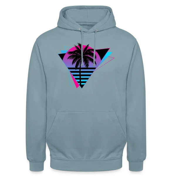 Palmier Rétro Synthwave sur Sweat-shirt à capuche unisexe