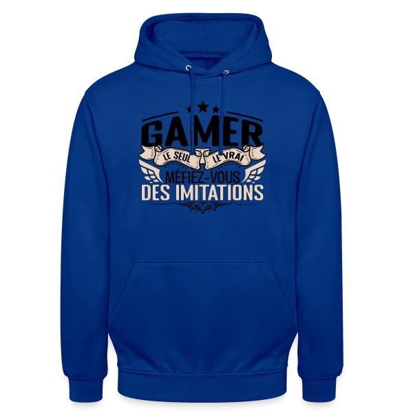 'Le Vrai Gamer' : Méfiez-vous des Imitations sur Sweat-shirt à capuche unisexe