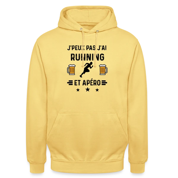 Je Peux Pas J'ai Running Apéro sur Sweat-shirt à capuche unisexe