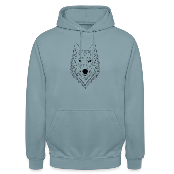 Loup Stylisé Majestueux sur Sweat-shirt à capuche unisexe