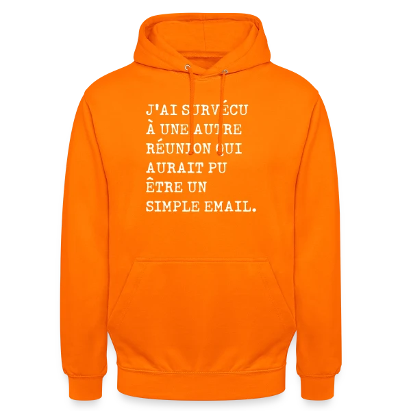 Humour Réunion : J'ai survécu sur Sweat-shirt à capuche unisexe