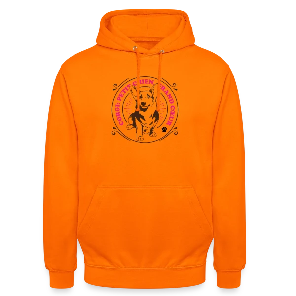Corgi Grand Cœur: Adorable T-shirt pour Amoureux des Chiens sur Sweat-shirt à capuche unisexe