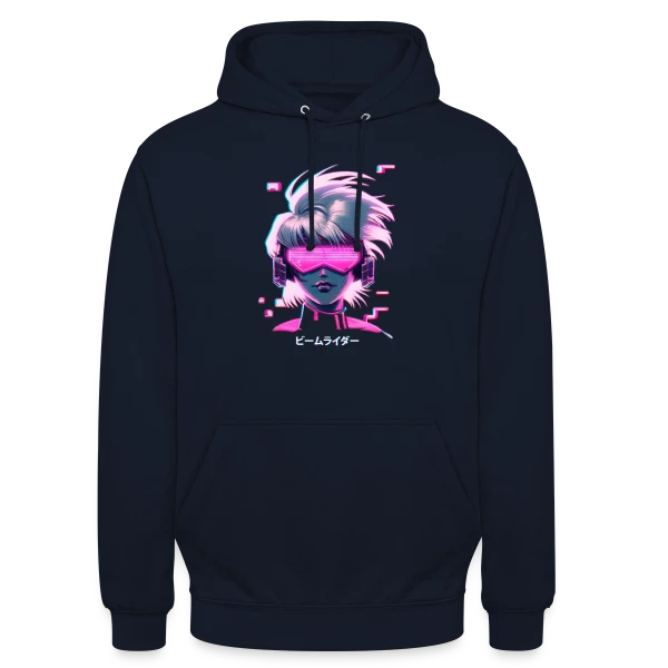 Synthwave Anime Girl : Cyberpunk Néon Rétro sur Sweat-shirt à capuche unisexe