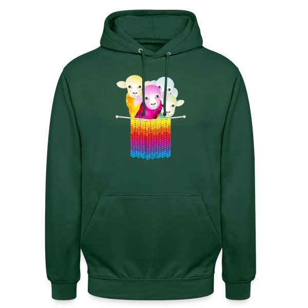 Mouton Tricoteur Rigolo sur Sweat-shirt à capuche unisexe