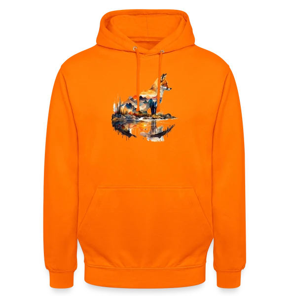 Renard Paysage Montagneux sur Sweat-shirt à capuche unisexe
