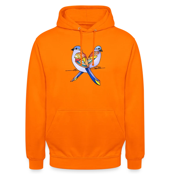 Duo Oiseaux Colorés sur Sweat-shirt à capuche unisexe